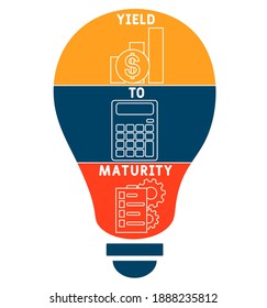 YTM - Yield To Maturity acronym. business concept background.  vector illustration concept with keywords and icons. lettering illustration with icons for web banner, flyer, landing page, presentation