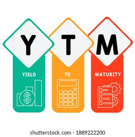 YTM - Yield To Maturity acronym. business concept background.  vector illustration concept with keywords and icons. lettering illustration with icons for web banner, flyer, landing page, presentation