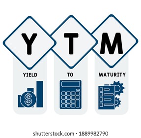 YTM - Yield To Maturity acronym. business concept background.  vector illustration concept with keywords and icons. lettering illustration with icons for web banner, flyer, landing page, presentation