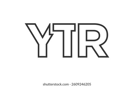 YTR logo design template with strong and modern bold text. Initial based vector logotype featuring simple and minimal typography. Trendy company identity ideal for businesses brand presence.