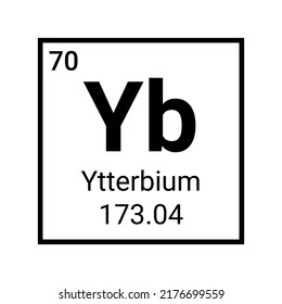 Ytterbium chemistry periodic table sign illustration. Atomic symbol science icon