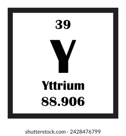 Yttrium chemical element icon vector illustration design