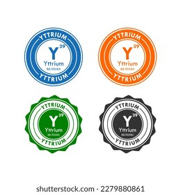 yttrium icon set. vector illustration in 4 colors options for web design