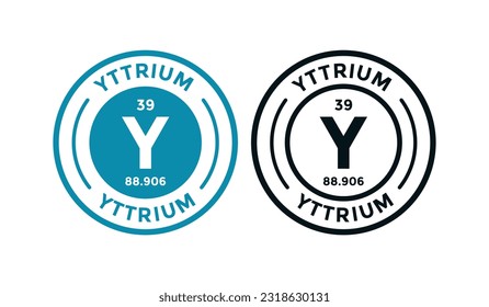 YTTRIUM logo badge design. this is chemical element of periodic table symbol. Suitable for business, technology, molecule, atomic symbol 