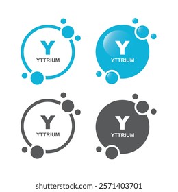 Yttrium material, sign, vector, icon.