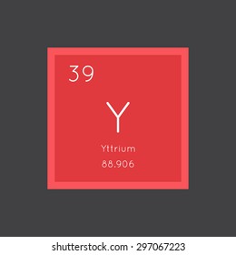 Yttrium simple style tile icon. Chemical element of periodic table. Vector illustration EPS8