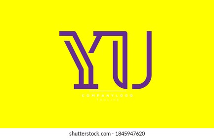 YU abstract initials monogram letter text alphabet logo design