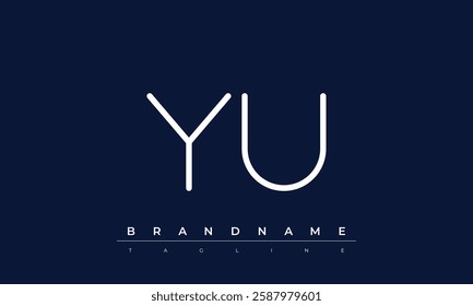 YU Abstract letter logo. This logo icon incorporate with abstract shape in the creative way