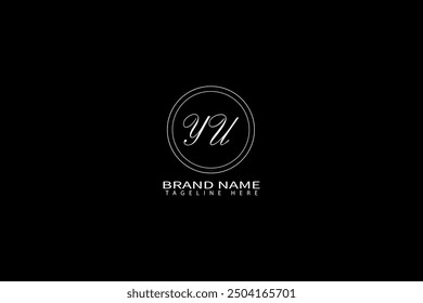 Diseño de logotipo de letra de círculo YU con forma de círculo. Letras elipses con estilo tipográfico. Las iniciales forman un logotipo de círculo. Vector Abstractas de la marca de la letra del monograma del círculo de YU, logotipo de YU más tardío