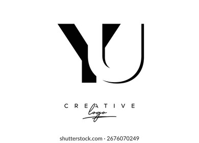YU Criativo Minimalista Negativo Espaço Último Logotipo com Monograma Moderno para Branding e Logotipo de Marca Comercial com Letras Iniciais Design de logotipo para Branding.