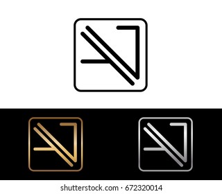 YU initial box shape Logo designs template

