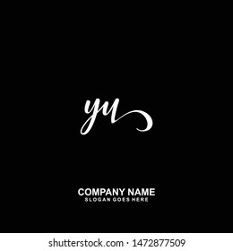 YU Initial handwriting logo vector