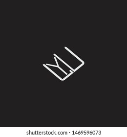 YU Initial Logo letters with rotate squere template