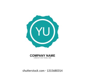 YU initial logo template vector