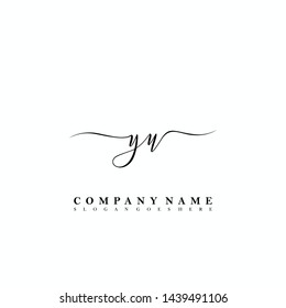 YU Initial luxury handwriting logo vector