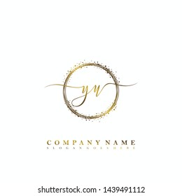 YU Initial luxury handwriting logo vector