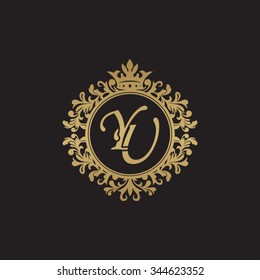 YU initial luxury ornament monogram logo