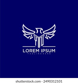 YU initial monogram for business logo with eagle image