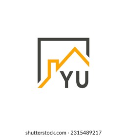Iniciales de la YU albergan el logotipo de la moderna empresa de construcción vector.eps