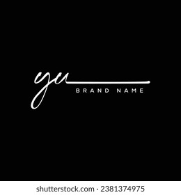 YU letter beauty handwriting vector logo. 
