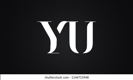 YU Letter Logo Design Template Vector