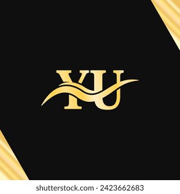 Y.U letter Minimalist Logo Luxury logotype serif typography vector of business initial name design