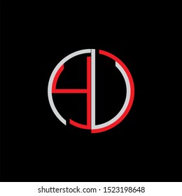 YU Letter monogram with abstrac concept style design
