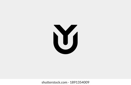 YU letter monogram Logo Design Vector Illustration