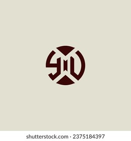 YU line geometric initial logo in high quality professional design that will print well across any print media