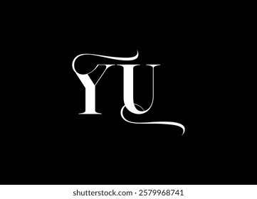 YU Logo Design Template Vector Graphic Branding Element.