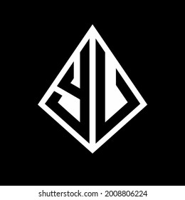 YU logo letters monogram with prisma shape design template vector icon modern