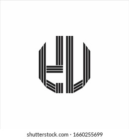 YU Logo monogram outline style linked isolated on white background