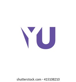 YU Logo. Vector Graphic Branding Letter Element. White Background