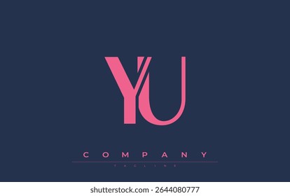 YU Modern Initials Logo Design. Logotipo de marca com iniciais estilizadas apresentando design arrojado e estética moderna. Ideal para profissionais de marca de negócios ou projetos criativos com foco em minimalista