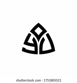 YU monogram logo with modern triangle style design template isolated on white background