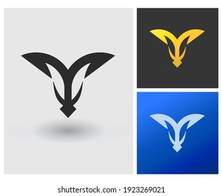 YU MU initial based logo symbol design in gradient colors. Creative Professional Modern company logo. Luxury elegant shape with Letters Vector Icon Logo idea Illustration.