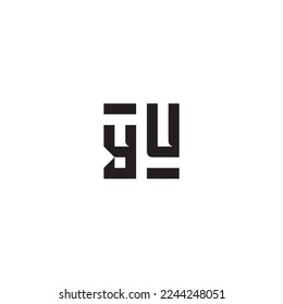 YU square concept retro logo in high quality professional design that will print well across any print media