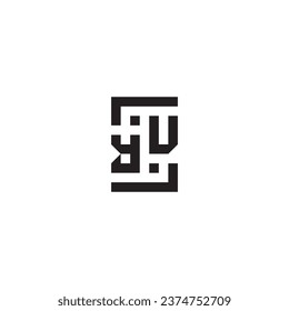 YU square concept retro logo in high quality professional design that will print well across any print media