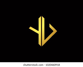 YU square shape gold color logo