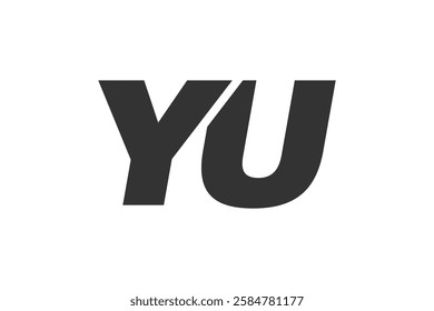 YU Techno Editable Font Logo For Corporate Branding. Bold, Futuristic Design With Unique Typographic Ideas. Minimal Custom Type And Dynamic Letter Variations For Promotion, Printing, And Book Titles