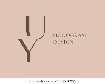 YU or UY letter logo icon design. Classic style luxury initials monogram.