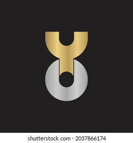 YU or UY logo and icon design