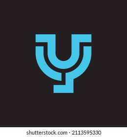 YU UY logo. the letter Y and U perfectly combined into a new, modern and original Logo