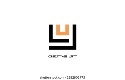 YU, UY, Y, U abstract letters logo monogram