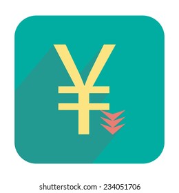 Yuan with arrow down icon