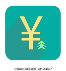 Yuan with arrow up icon
