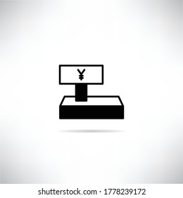 Yuan cashier machine icon vector illustration