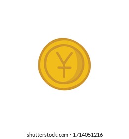 yuan coin doodle icon, vector illustration 