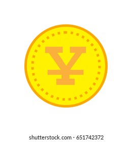 Yuan coin. Flat design vector.