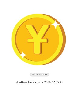 Yuan ícone moeda, símbolo da moeda chinesa no fundo branco - ilustração vetorial